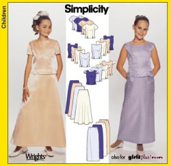 7041 GIRLS SLVS OR NOT TOPS,FLARE-SLIM LONG SKIRTS PATTERN 7-14